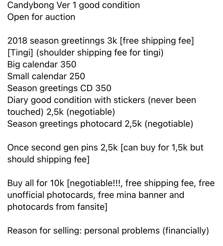minayaayi's tweet photo. I’m selling my last Twice merch for financial and personal issues. 

ALL ITEMS ARE NEGOTIABLE ‼️

Rush selling.

#Twice https://t.co/qOTkRezLMb