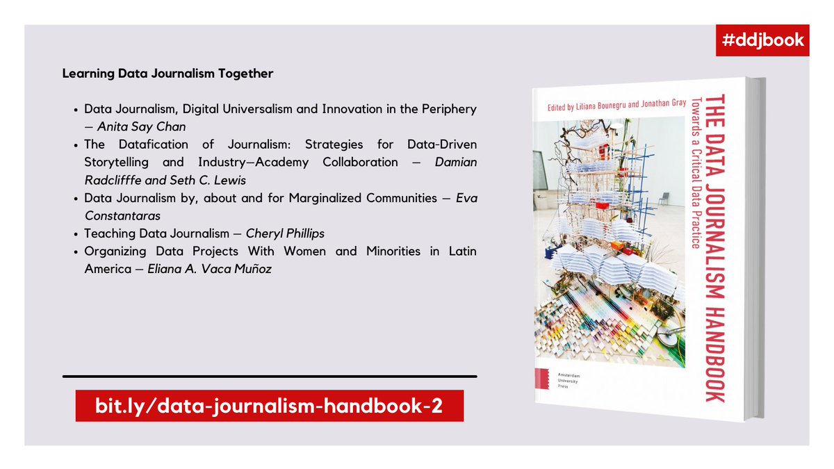 bb_liliana's tweet photo. Seventh section on "learning data journalism together" with @wrongrrl @damianradcliffe @sethclewis @evaconstantaras @cephillips Eliana A. Vaca Muñoz #ddjbook https://t.co/UZerPy8nxF