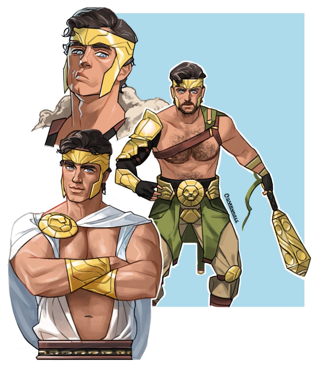 daxramires's tweet photo. Drew three looks for this fancast of Henry Cavill as Hercules in the MCU #artph https://t.co/6rvl6FqBLG