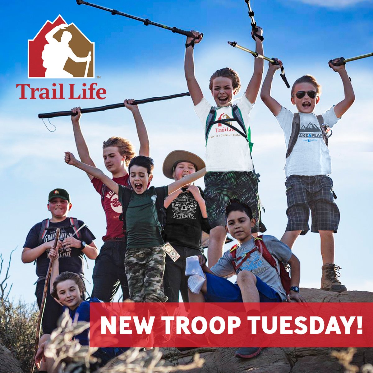 TrailLifeUSA's tweet photo. #TrailLifeUSA is #OpenForAdventure! Please join us in welcoming 5 new Troops to the Trail Life Family. Get Involved! Find a Troop near you or Start One Today.
FL-1114 Summerfield
AL-0125 Millbrook
ID-2717 Idaho Falls
PA-1207 Gibsonia
MI-1516 Muskegon
https://t.co/HJjTKbtifg https://t.co/i4RGIM30nE