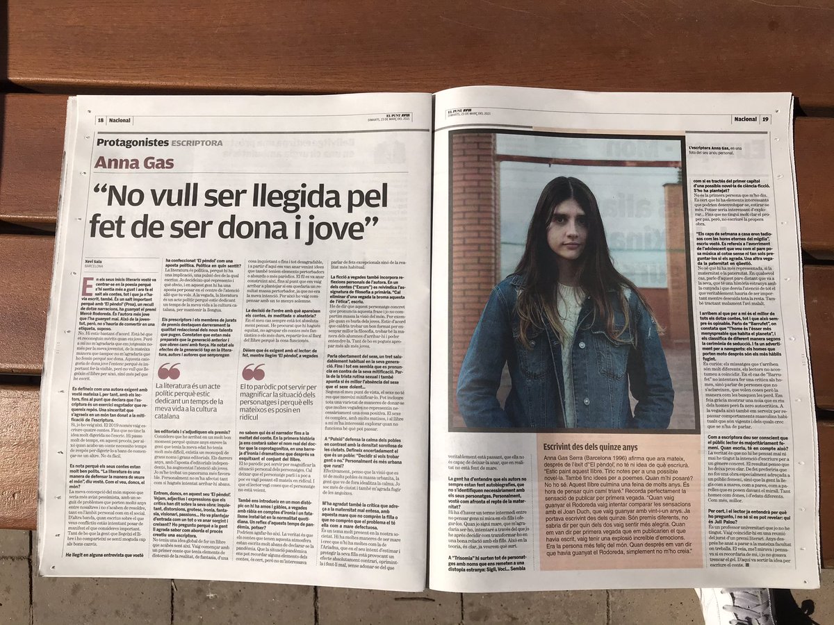 AnnaGas_'s tweet photo. Aquí l’entrevista amb en @xsala_puig que ha sortit aquest matí a @elpuntavui. 
https://t.co/eXKpFCRGDi https://t.co/P2KQcURwUS