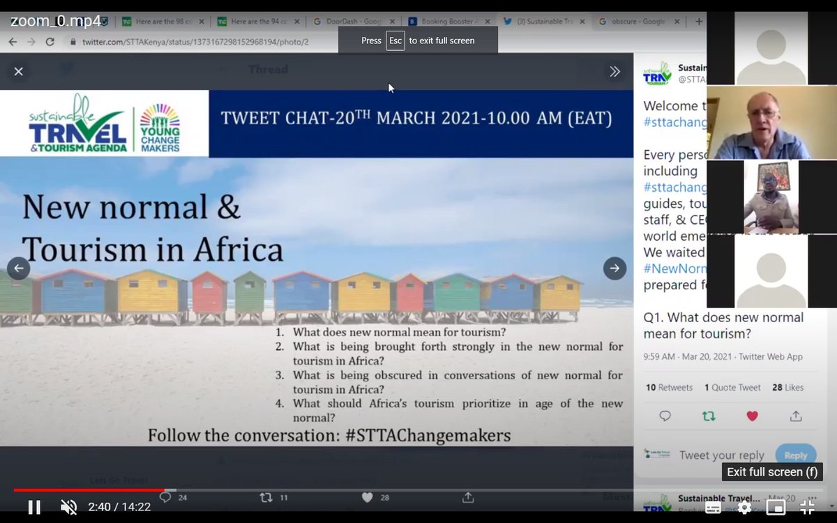 We continued with #sttachangemakers conversation on #NewNormal &amp; tourism in Africa during our #SustainableTuesday office engagement. Below are some of the input form our team:
1. travel &amp; tourism suppliers need to now be more flexible on the cancelation/changing rules...