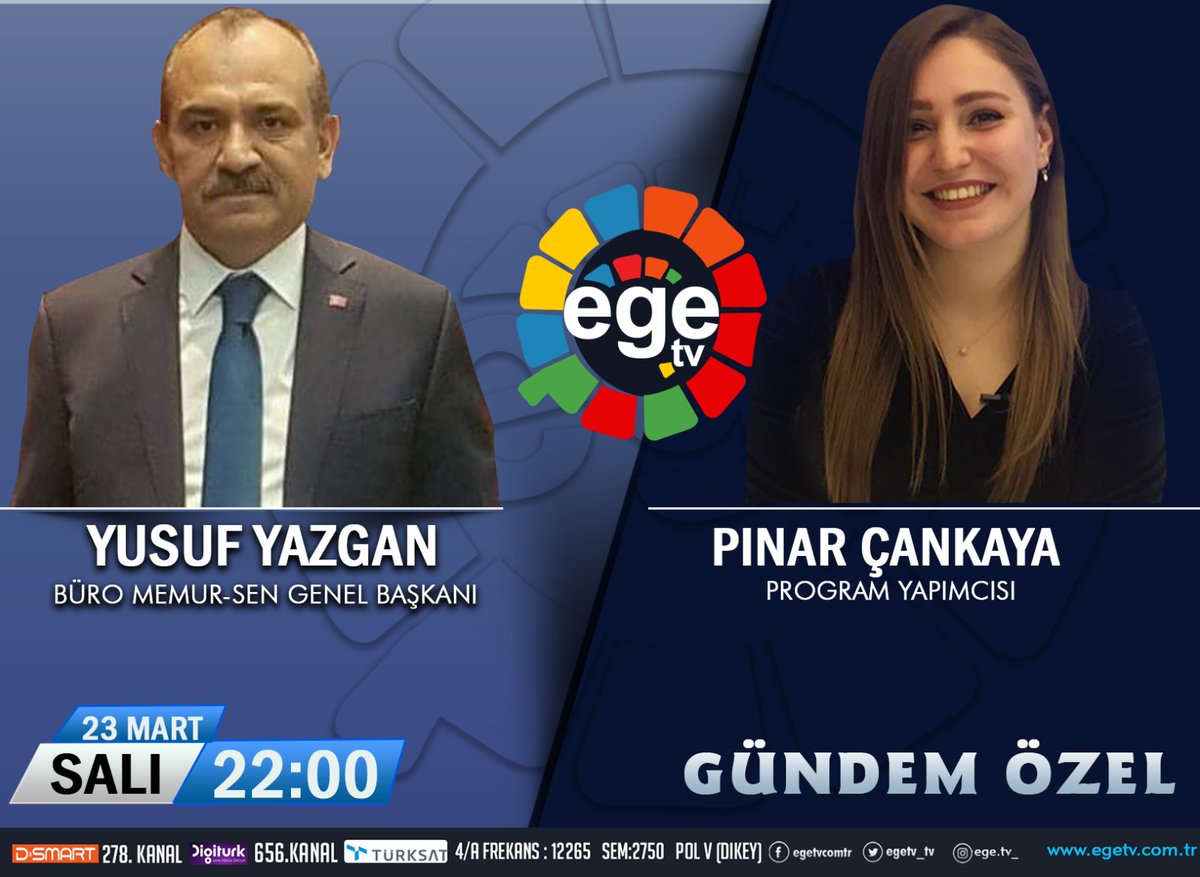 Ege TV'de Pınar Çankaya'nın sunduğu Gündem Özel programında kamu görevlilerinin sorunlarını, yaklaşan toplu sözleşmeye dair beklenti ve taleplerimizi konuşacağız.

@egetv_tv <a href="/cankayapinar96/">Pınar Çankaya</a>

📆 23 Mart 2021 Salı (Bugün)
📺 EGE TV
⏰ 22:00