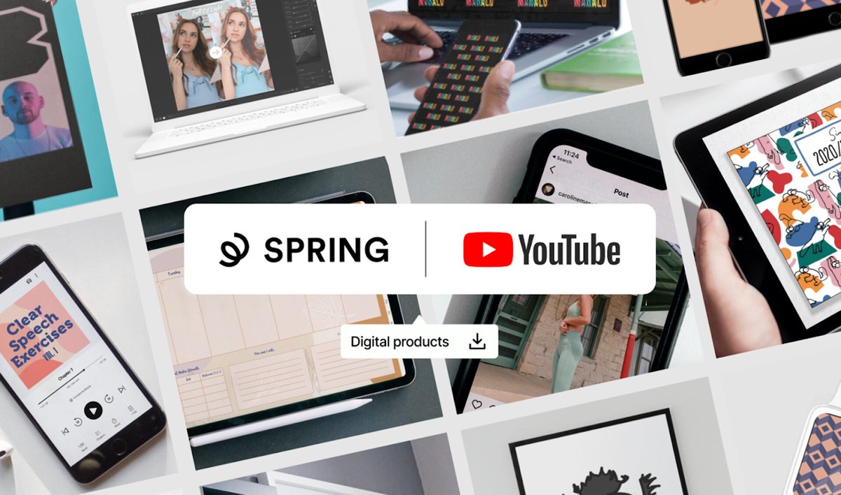 BBTVfr's tweet photo. Après la vente de produits physiques, #YouTube continue son partenariat avec #Spring (anciennement Teespring) pour offrir aux créateurs la possibilité de vendre leur contenu digital comme de la musique, de la photo, des formations, etc. https://t.co/az076NDitn