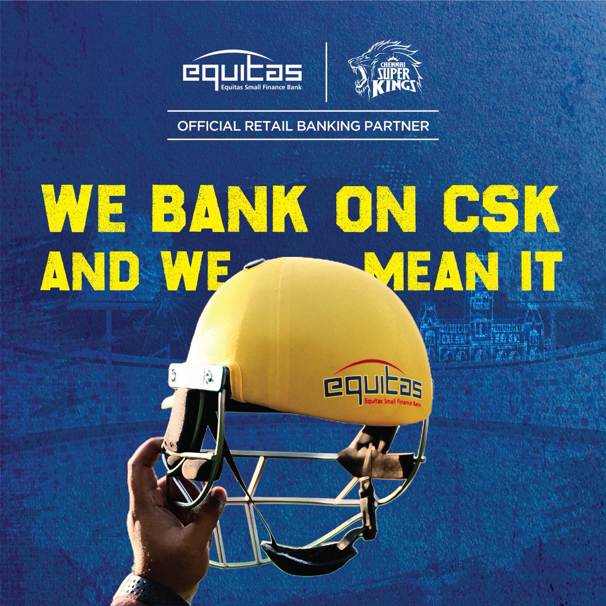ChennaiIPL's tweet photo. This #SummerOf2021, look who is BANKing on us! Super Happy to announce our partnership with @Equitasbank!
With your love for 7, you can now earn upto 7%* interest on your savings with Equitas.
Open now: https://t.co/esPTTcaPSb
#TheBankBehindEveryChampion #WhistlePodu #Yellove https://t.co/eINsiogFKW