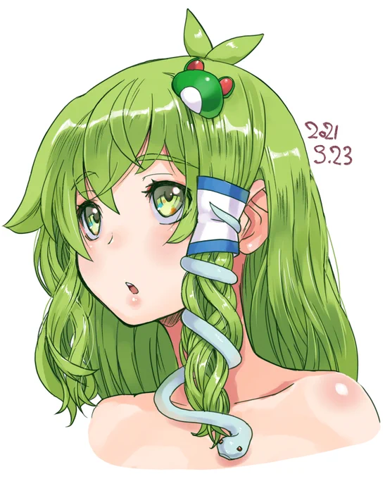 ごちゃりとした髪が描いてみたいと思いそれっぽいブラシを入れて早苗さんで試し描きもう少し使い方を工夫すればイケるかなそしてイベントで普段持たない重さの荷物を持ったりしたせいで右手が筋肉痛ハレぼったい感がありペンが持ちづらーい 