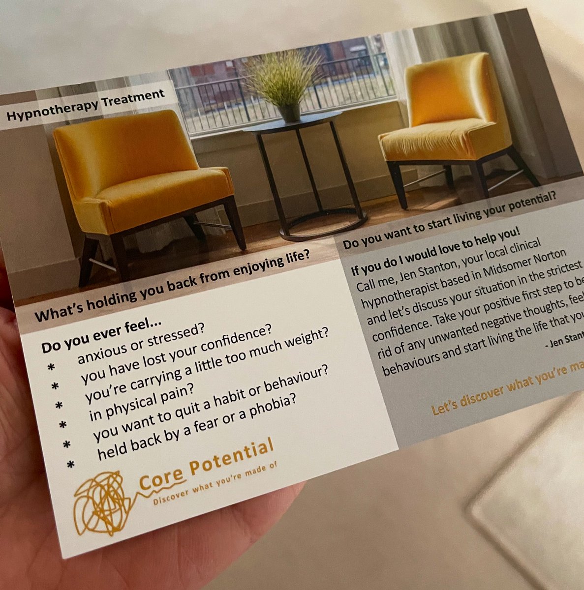 CorePotentialUK's tweet image. My new leaflets have just arrived. I only ordered them yesterday! Superb service as always - thanks Ali ❣️@townsendprinter