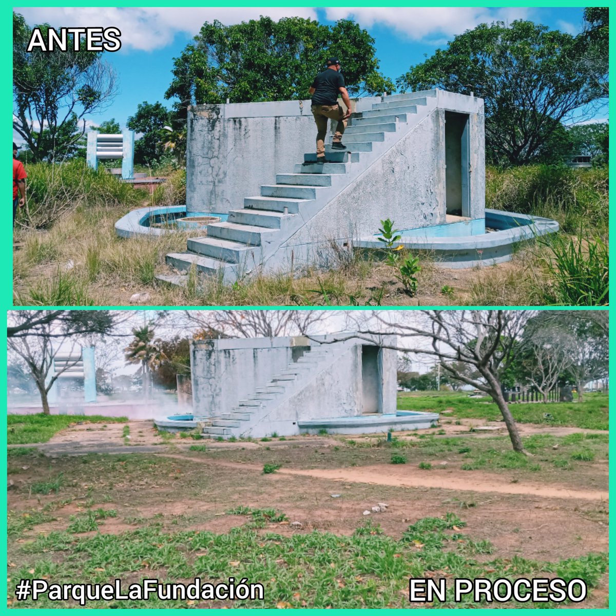 GasconJessiel's tweet photo. #23Mar Cuando se trabaja #ConAmorYDecisión resultados son palpables. Cumplimos un mes de labores en parque La Fundación en San Félix. Con mantenimiento, acciones de iluminación y corrección de botes de agua. @NicolasMaduro @BarberaMinistro @GobJustoNoguera #ActivosContraElVirus https://t.co/63LWqTuFv6