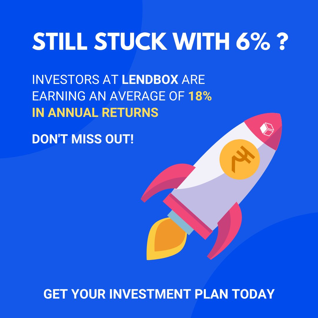 lendboxin's tweet photo. Earn up to 2.5x of FD returns with Lendbox wealth. 

Signup now at https://t.co/fprZOjtTx5

#GetWealthSoon 

#Investing #Trading #Stocks #lendbox #p2plending #moneylife https://t.co/DKfnGNyb01