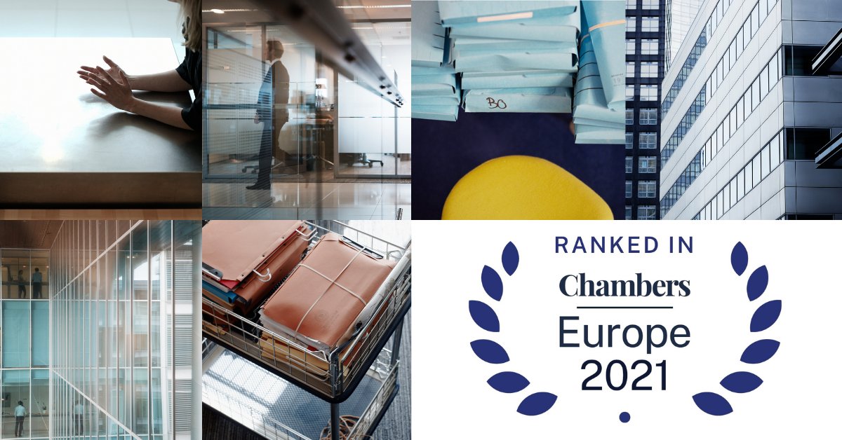 We are very proud that our Dispute Resolution, Insurance, Investment Funds, Real Estate, Real Estate: Construction, Restructuring &amp; Insolvency practice groups are recommended as Tier 1 in this year's edition of Chambers Europe.