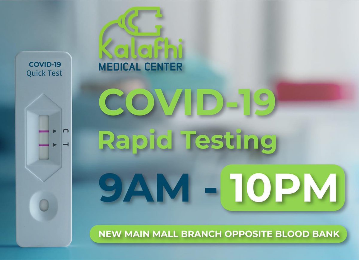 kalafhimedical's tweet photo. With results given in 15 minutes or less, trust Kalafhi Medical Center for convenient COVID-19 rapid testing weekly from 9:00 am -10:00 pm. 

#becauseyourhealthmatters https://t.co/kfnEEXZFTT