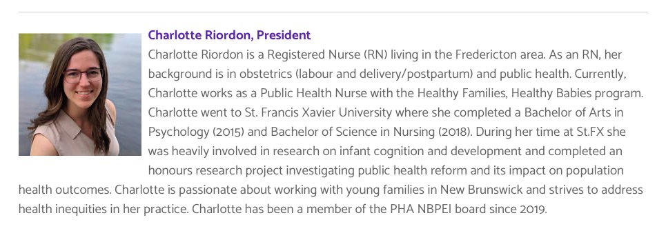 Congratulations to 2018 X nursing grad Charlotte Riordon on her recent appointment as President of the NB and PEI Public Health Association. This is nursing!   #advocacy