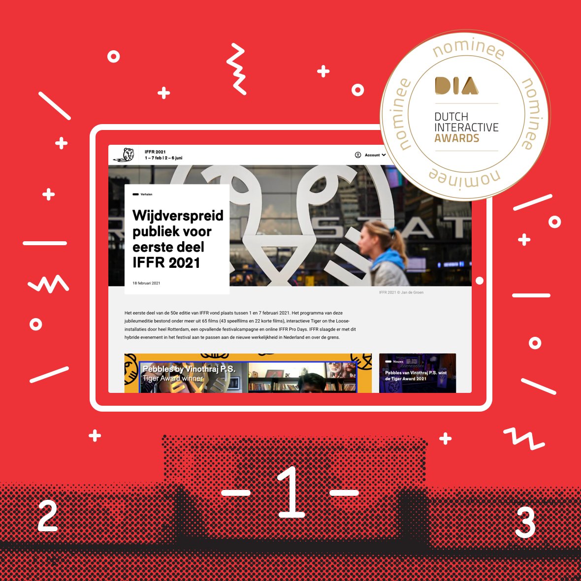 🎉 International Film Festival Rotterdam &amp; Burst are nominated for the Dutch Interactive Awards, in the category digital transformation! Yet another milestone, with our dear partner <a href="/IFFR/">IFFR</a>. 👊Very proud of our collaboration in this success, and we look forward to the jury day.🤟