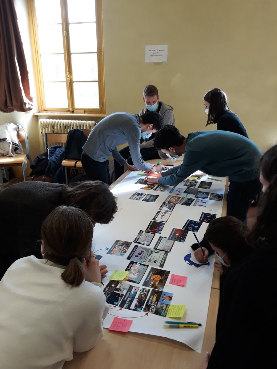 La Fresque du climat aujourd'hui au lycée, près de 70 élèves au travail grâce à 10 animateurs étudiants et 2 professeurs de l'Esta School de Belfort... bravo à tous ! @lafresqueduclimat #LFDC <a href="/EstaSchool/">ESTA school</a> #E3D #Festivaldestransitions
