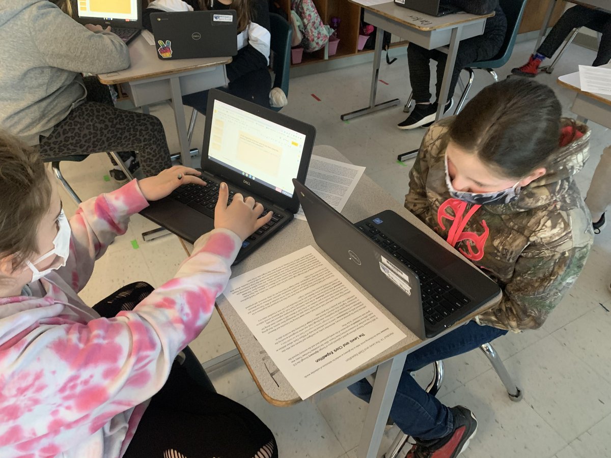 Ms. Alden's 5th graders showing GRIT by dissecting their learning while rereading through a passage about Lewis and Clark’s Expedition. #TheStingrayWay <a href="/SouthwoodTina/">PrincipalTina</a>
