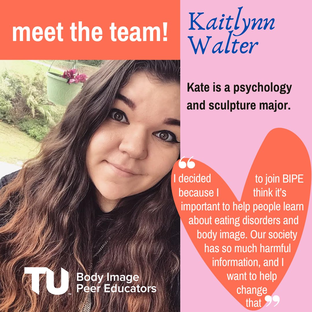 bodyimagetu's tweet photo. Meet Kate! Kate has been an integral member of BIPE for a couple years now, and we are so grateful to work alongside such a passionate, creative person! Thank you for all that you do, Kate! #TU2021 https://t.co/Ae4qbdrUF1
