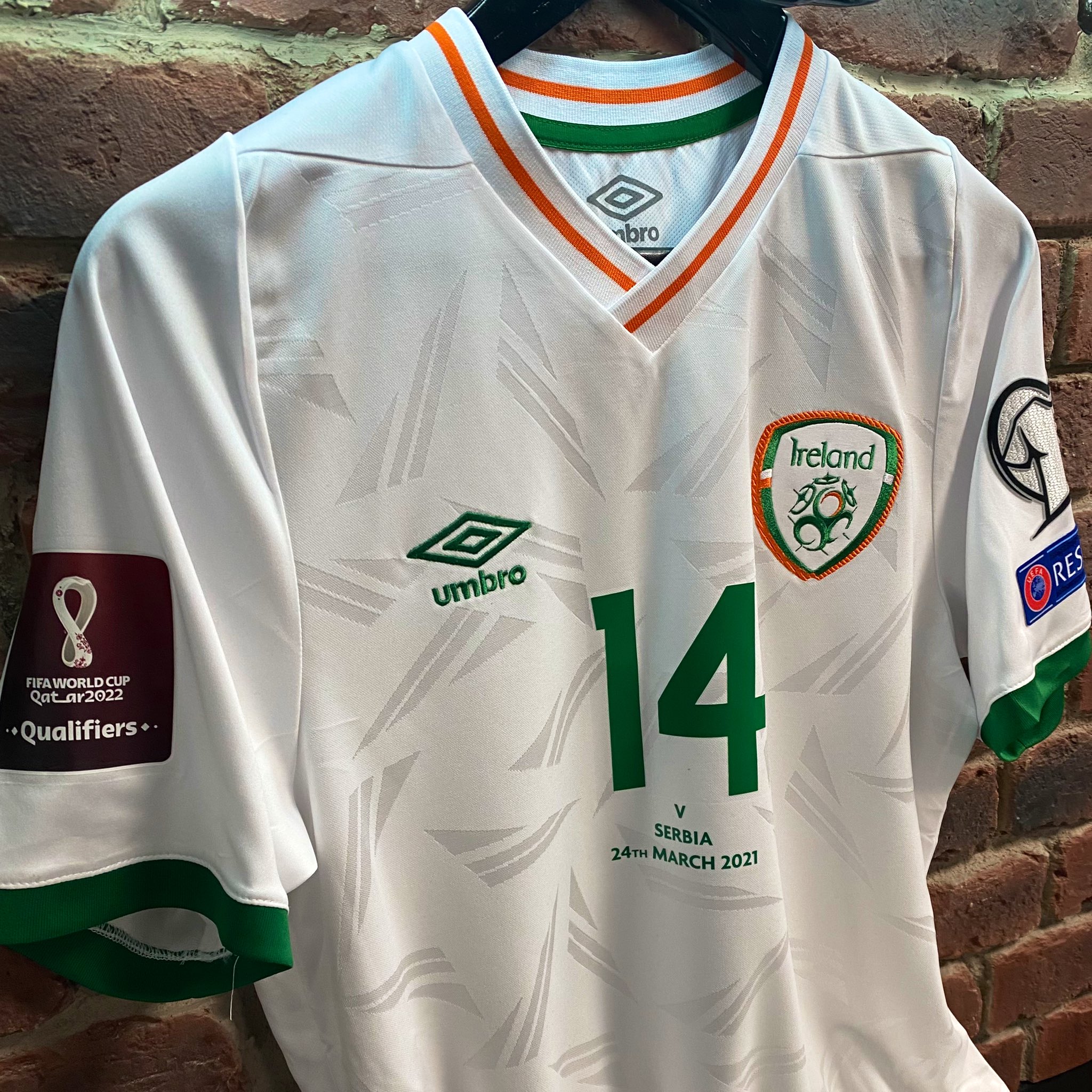 Umbro Ireland on X: "☘️ WIN ☘️ The WCQs begin tomorrow evening as  @FAIreland take on Serbia. To celebrate we have this match shirt to give  away to one lucky person 🇷🇸