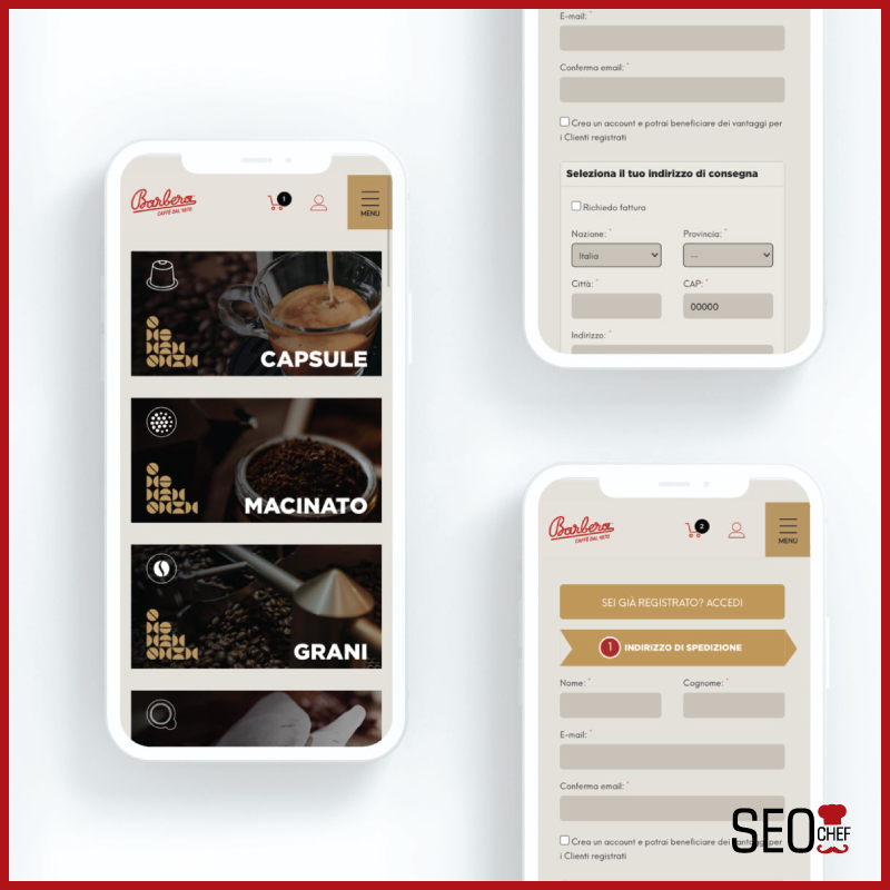 #WeLoveOurJob 
#CaffèBarbera, la Torrefazione più antica d’Italia, con oltre 150 anni di storia, ci ha scelto per realizzare la struttura del nuovo sito #ecommerce. Vi mostriamo giusto un assaggio del lavoro che abbiamo svolto! 😉
#seochef #webagency #webmarketing