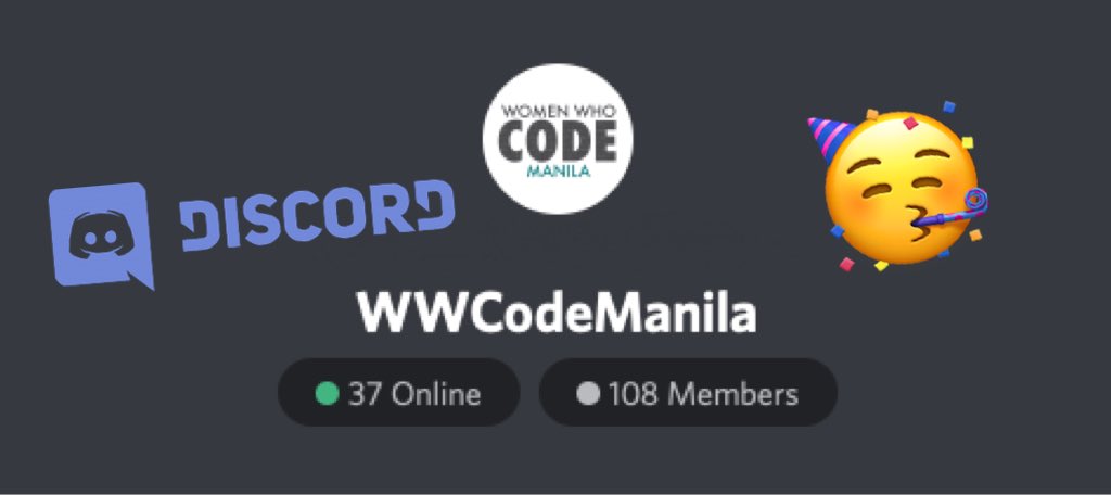 WWCodeManila's tweet photo. Narealized namin na we have reached 100+ members na sa @discord kahapon! ๐ฅณ
Join us as we celebrate #womensmonth together with the #wwcodemanila community at Her 4.0 #RemotelyTogether โค๏ธ
To join: https://t.co/SbfMpvGYf6
#womenintech #womenwhocode #filipinasintech https://t.co/Z5oOuls2op