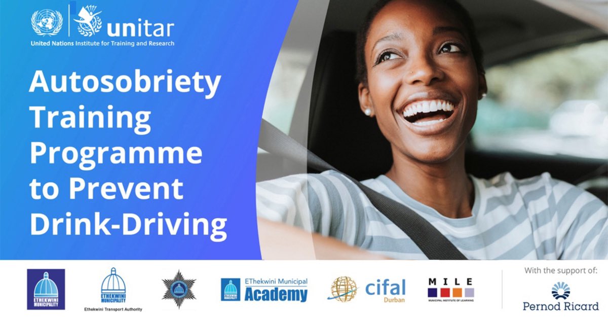 PernodRicard_ZA's tweet photo. United together with @UNITAR @eThekwiniM to reduce alcohol-related road accidents, we are very proud to launch the #AutoSobriety Training Programme to Prevent #DrinkDriving by empowering people to act responsibly. #dontdrinkanddrive #PernodRicardZA https://t.co/ftDeYayIQK