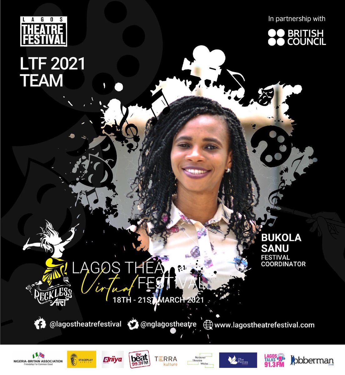 nglagostheatre's tweet photo. The #RecklessArt Team:
Festival Coordinator of the Lagos Theatre Festival @bukkysanu ππΏ
Dependable, Diligent and Smart are few words to describe @bukkysanu
Thank you for your hardwork ππΏππΏ
#LTF2021 ππ
#lagostheatrefestival2021
#lagostheatrefestival https://t.co/yOoTYRAQ6u