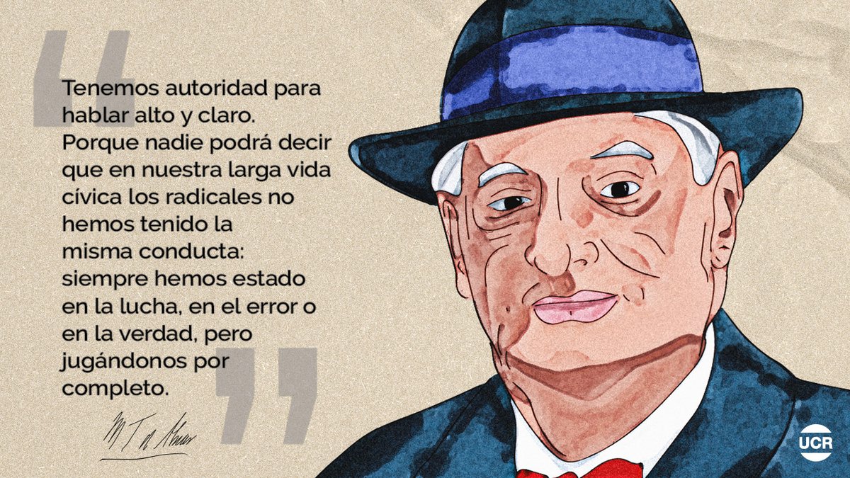 UCRNacional's tweet photo. Marcelo Torcuato de Alvear dejó de lado sus comodidades y se comprometió por la igualdad, la libertad y la lucha por la democracia.

A 79 años de su muerte, recordamos con orgullo a este gran Presidente y hacemos nuestras sus palabras, más vigentes que nunca 👇🏼 https://t.co/4SUusISuGb