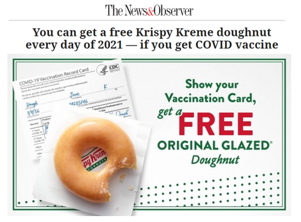Decision process when considering <a href="/krispykreme/">Krispy Kreme</a>'s offer. 

283 days left in 2021 
x 1 doughnut/day
x 190 calories/doughnut
= 53,770 calories 

53,770 ÷ 100 calories/mile walked = 537 miles

Walking distance to St. Augustine, Fl = 539 miles

Time for new shoes.