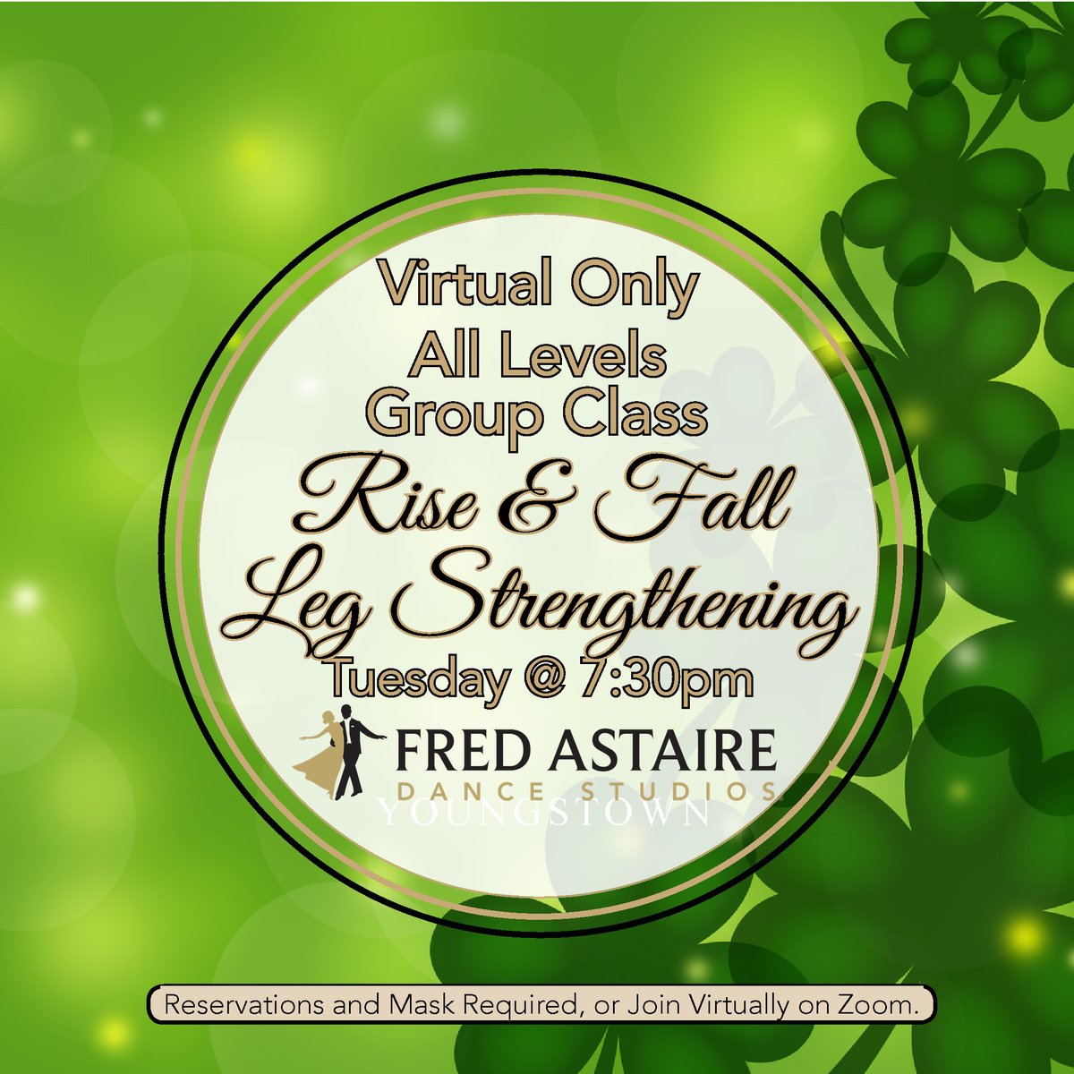 FADsYoungstown's tweet photo. Join us for our Virtual Only Group Class to work on Rise &amp; Fall: Leg Strengthening this evening at 7:30pm via Zoom. The link is on our Facebook event, or call and we'll email it to you!
#FredAstaireYoungstown #FADSYoSocialDisDancing #BoardmanBallroom #BallroomLessonsForAllLevels https://t.co/GqFKj8PMxN