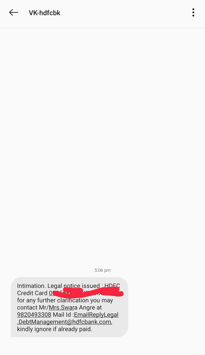 Only few hours passed after Supreme court's judgement and <a href="/HDFCBank_Cares/">HDFC Bank Cares</a> have already started sending legal notice.
Just wondering how many borrowers will have to face such notices and harassments after today's judgement.