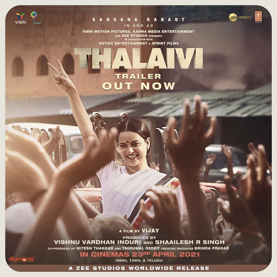 We're super thrilled to be associated with the iconic film #Thalaivi, a tale of a dynamic lady, whose life transcended from the silver screen to the political scene.
<a href="/KanganaTeam/">Kangana Ranaut</a> <a href="/thearvindswami/">arvind swami</a> <a href="/vishinduri/">Vishnu Vardhan Induri</a> @ShaaileshRSingh <a href="/BrindaPrasad1/">Brinda Prasad</a> @KarmaMediaent <a href="/vibri_media/">VIBRI</a> <a href="/ZeeStudios_/">Zee Studios</a>