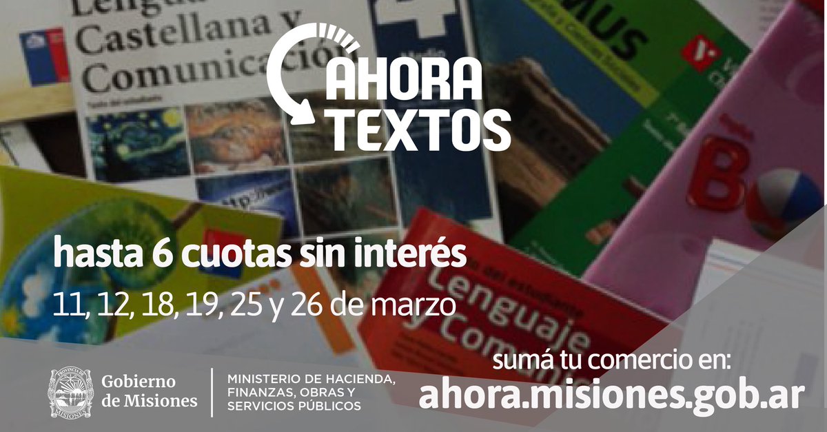 OberaCRIPCO's tweet photo. 🚦 Últimos días ➡️ #AhoraTextos 📚
ℹ️ https://t.co/ljWxr7AqVc
#ProgramasAhora #CírculoVirtuosoMisiones
@gobmisiones @misionhacienda @adolfosafran
@CEMISIONES @camielniczuk @MetroMisiones https://t.co/NfN5PbsgTM