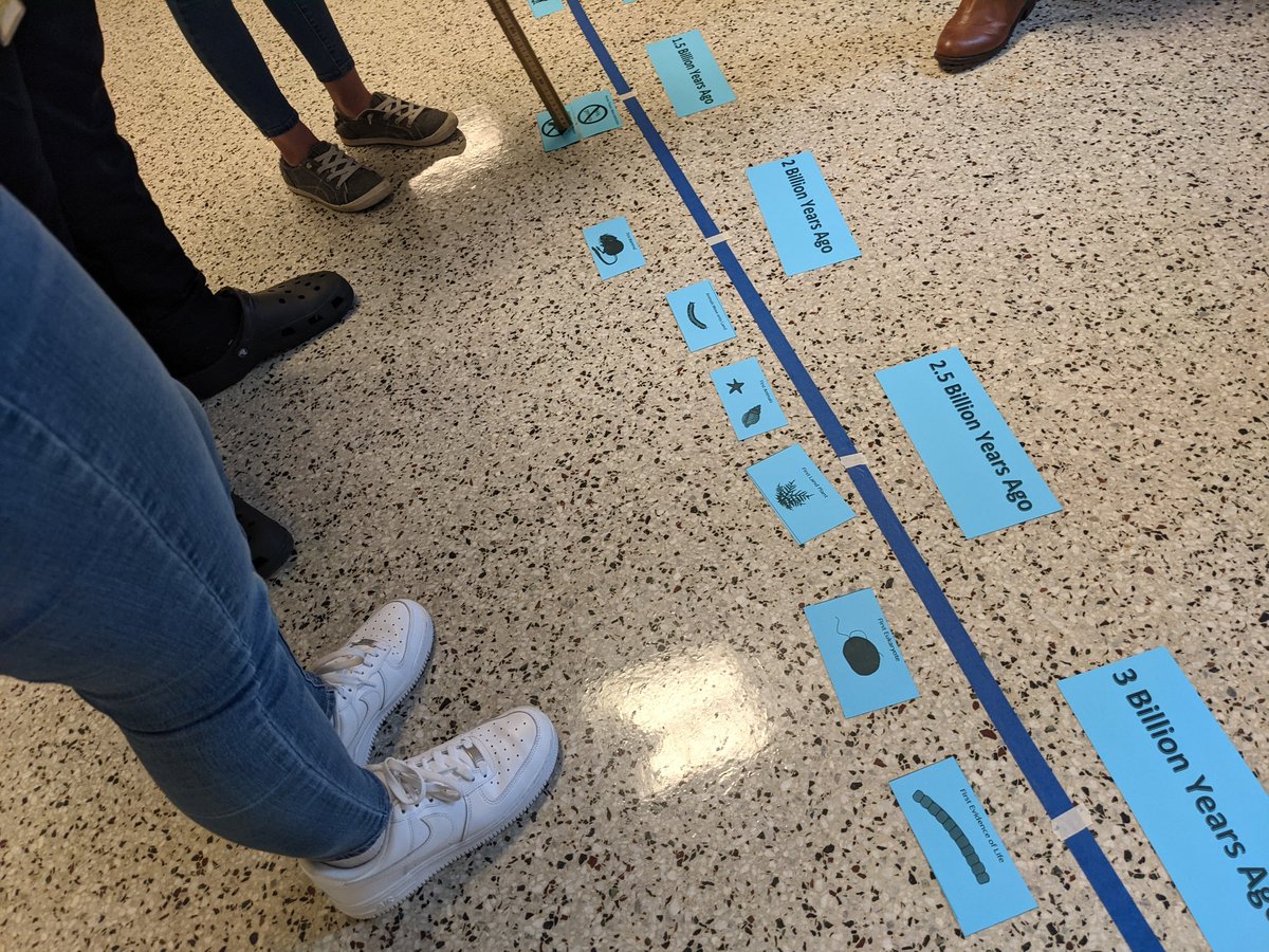 IHEARTNWP's tweet image. Today, our 8th graders are finding out that even though the last four days before spring break might feel like an eternity, humans have only been on Earth for about 0.004% of the planet&apos;s 4.6 billion year history! #GeologicTime #SciEd #Geology #ReadyForSpringBreak