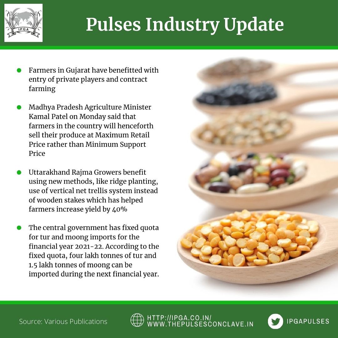 IPGAPulses's tweet photo. Key pulses industry highlights for the day.
#Ipga #pulses #pulsesconclave #industryupdate #pulsesindustry #MSP #monday #india #Essentialcommoditiesact #trade #farmers #agri #agriculture #lentils #kisan #chickpeas #FCI https://t.co/LcVPOmTMmv