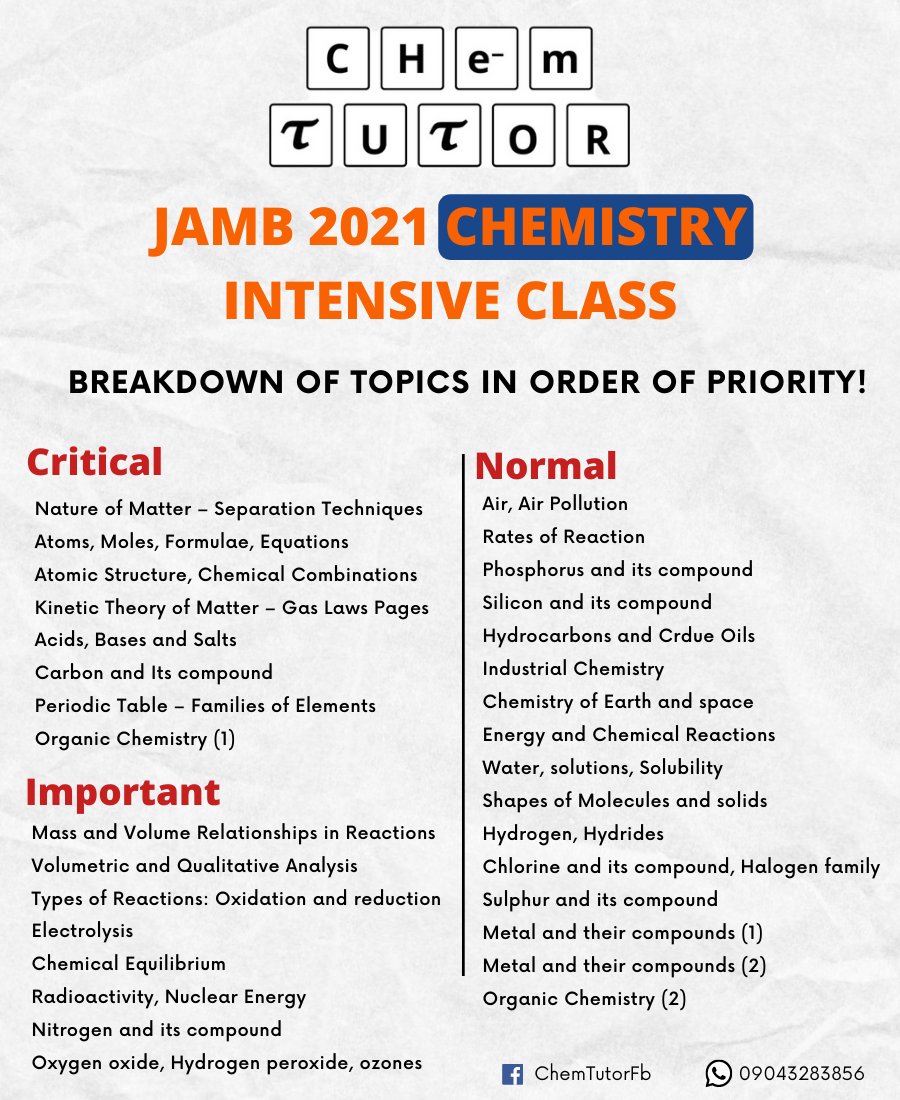 ChemTutorTweets's tweet photo. #JAMB 2021 https://t.co/FIMv1jcxGj