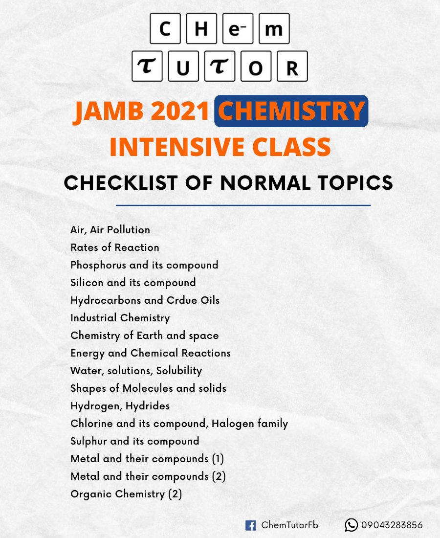 ChemTutorTweets's tweet photo. #JAMB 2021 https://t.co/FIMv1jcxGj
