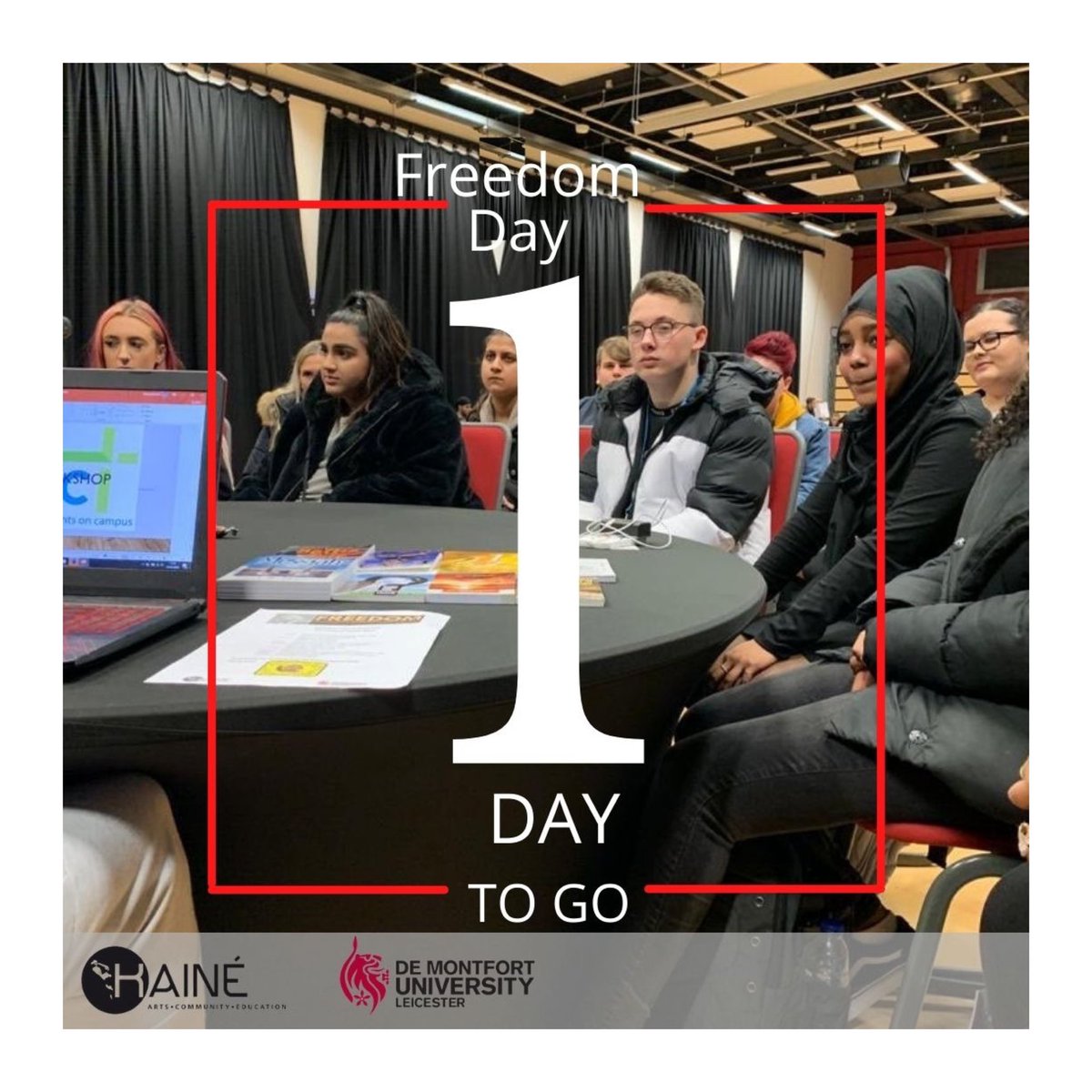 Sisters_Can's tweet photo. Tomorrow is the day. Kainé and @dmuleicester brings you Freedom Day. 

Join us live on YouTube 
Subscribe to our channel Kainè Management to win a £50 love to shop voucher 

#DMU
#FreedomDay
#kaineprojects https://t.co/MQmfre86Ra