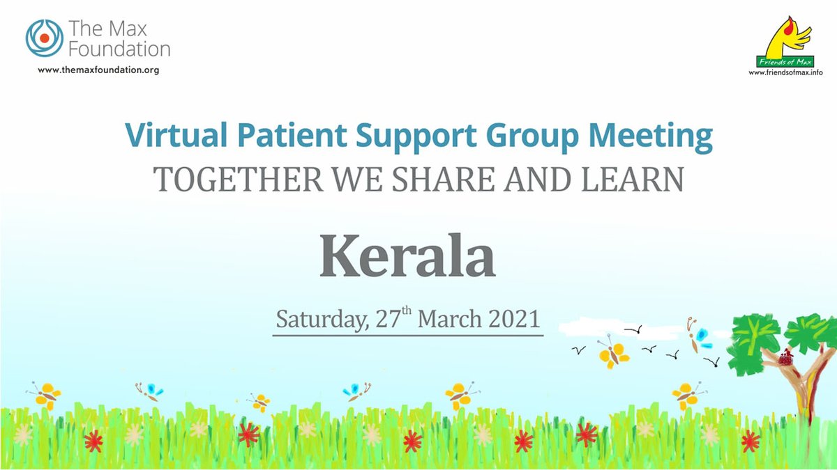 @stompoutcancer and Friends of Max are hosting a Virtual Support Group Meeting for #CML and #GIST patients in the Kerala region. The meeting will be held on Zoom platform. Stay tuned for further updates!