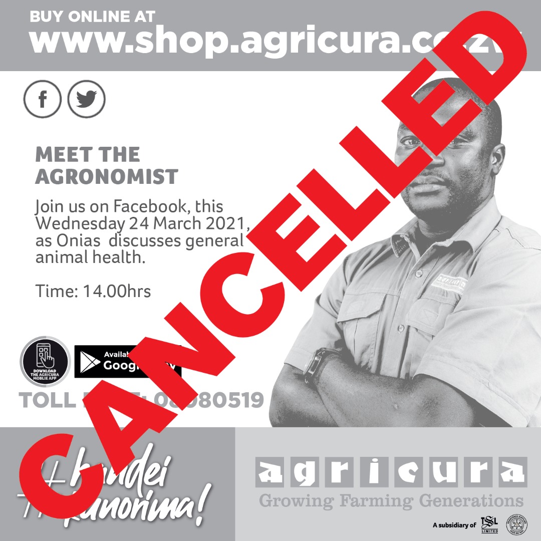 Good day all, Please be advised that due to unforeseeable circumstances we will no longer be running our Meet The Agronomist Session with Onias, we will however advise soon when we can run with this live session. We sincerely apologise for this inconvenience @basera_john