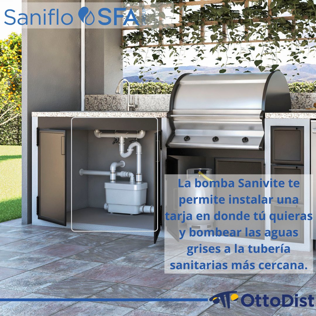 ottodist's tweet photo. La tecnología de los sistemas para aguas grises de #saniflo te permite instalar un lavabo/tarja en donde tú quieras. El sistema recibe las aguas grises y las bombea a la tubería sanitaria más cercana sin depender de la pendiente para la descarga por gravedad. #plomeria https://t.co/ic9STgnBOx