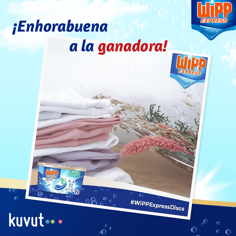 🤩Ya tenemos a la afortunada Ganadora🎉 de un *lote de productos para la colada perfecta* 💦 yulia_0s🤩Solo podemos deciros que aquellos que habéis participado en el fotoconcurso  "Cuido mi colada con #WiPPExpressDiscs" nos habéis dejado ¡imágenes geniales! 👏 ¡sois muy grandes!