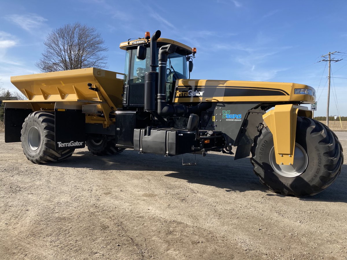 pauls_SWAgRtown's tweet photo. SWAG’s newest investment hits the field today!  Terragator 8300C with a state of the art New Leader G5 Spreader.  Looking forward to the increased efficiency this unit will bring to our fleet! ⁦@SWAgromart⁩ ⁦@HjvEquipment⁩ https://t.co/yQjP2RbAMR