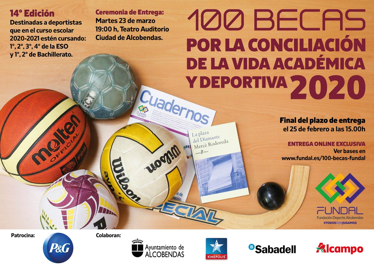 Alcobendas_ayto's tweet photo. Entrega de #100BecasFUNDAL @Fundalcobendas por la conciliación de la vida académica y deportiva.
18:30 h en  @ALCBDS_Taca https://t.co/vDdqMhI6Tj