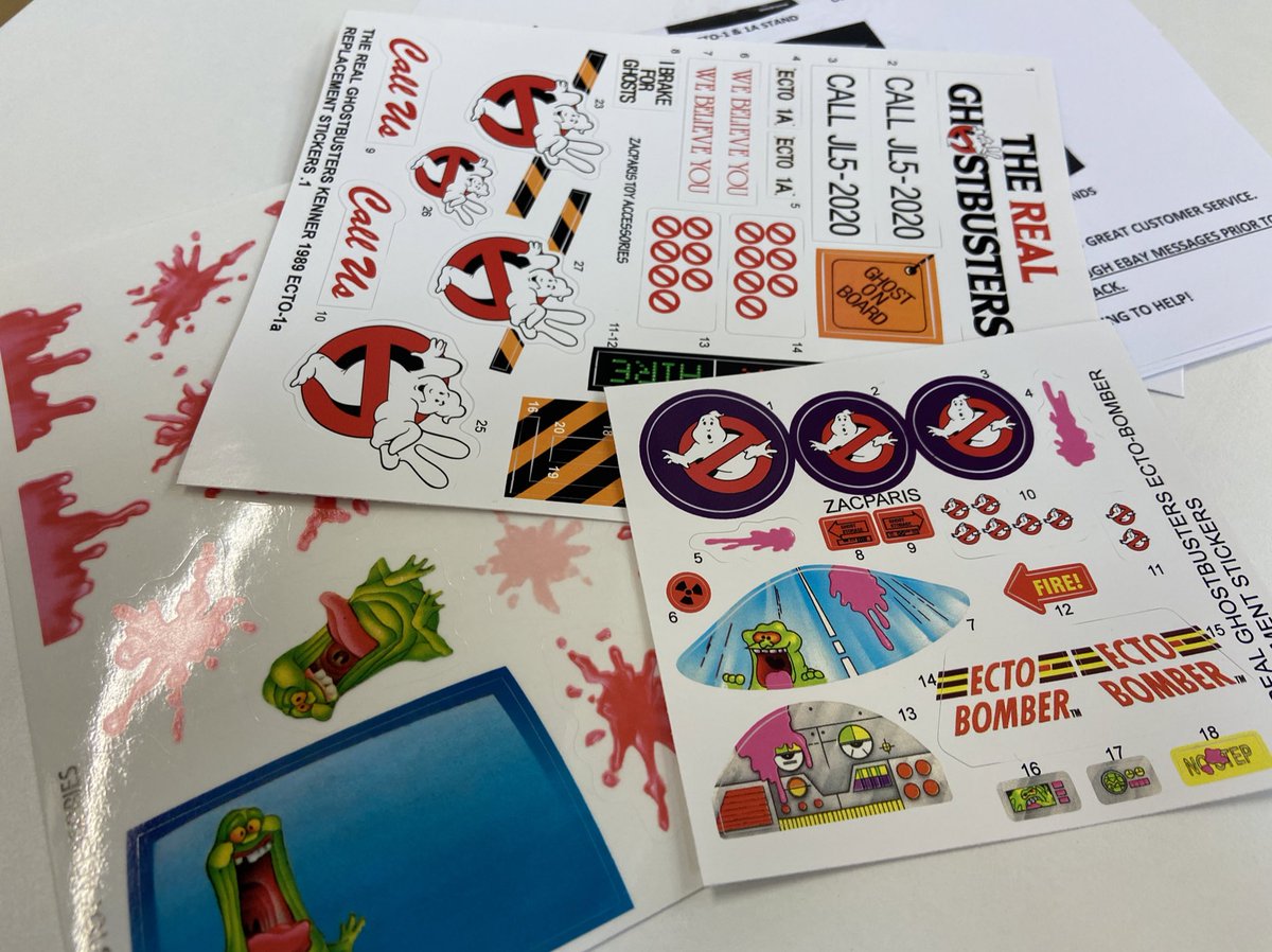 SupernerdsT's tweet photo. Some more replacement stickers for my ghostbusters restorations
#kennerghostbusters #ghostbusters #retrotoys #ecto1a #ectobomber https://t.co/ReQozjJyac