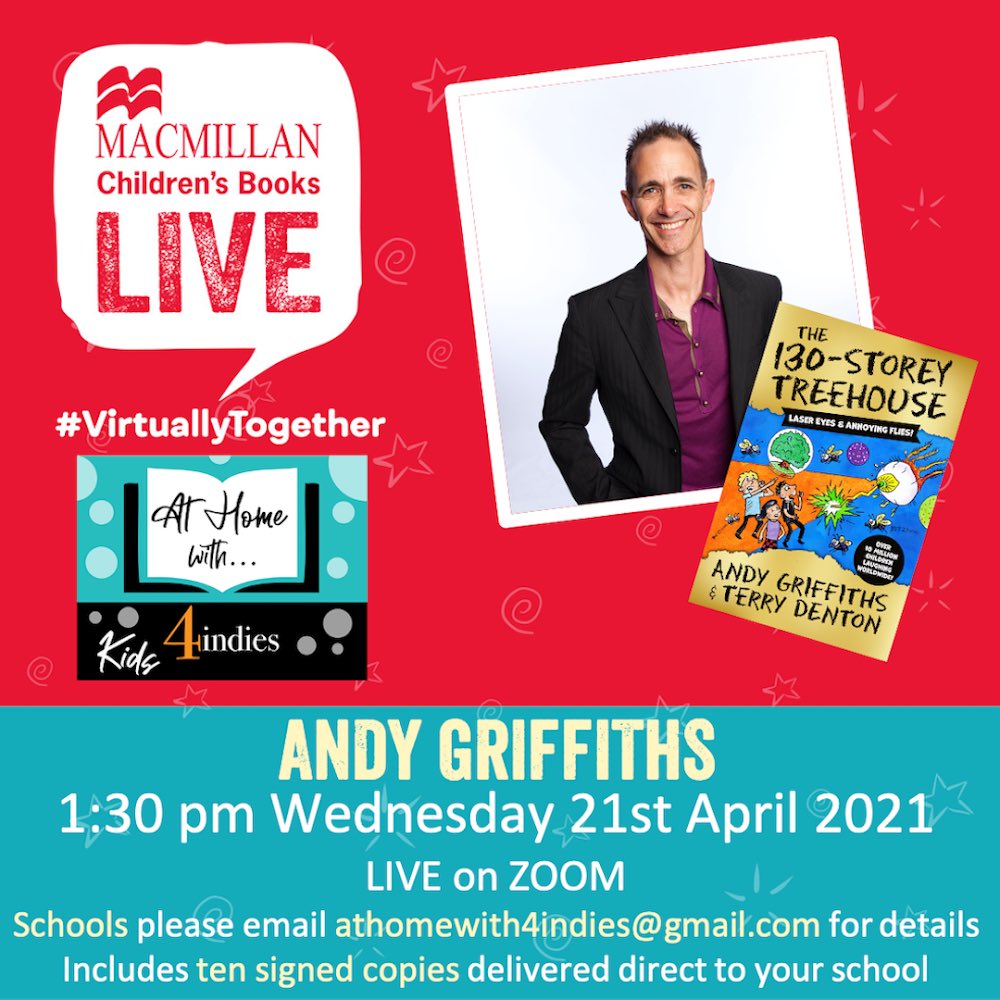 ForumBooks's tweet image. THIS!! x 130!! 

We’re a bit excited about Wednesday 21 April - schools we’d 💛 you to join us @homewith4indies &amp;amp; @AndyGbooks for a gold #VirtuallyTogether event! #130StoreyTreehouse 

Email to register !! GO!!