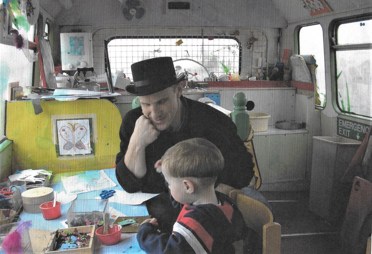 HackneyPlaybus's tweet photo. Cherished by all, big and small, Ian has been with Hackney Playbus for 20 odd years as bus driver, project coordinator, and playful pal through the ages. It's hard to find words to describe Ian... though one family once told us, "IAN IS OUR KING!" π #hackneyplaybus https://t.co/NX1SFjjZPf