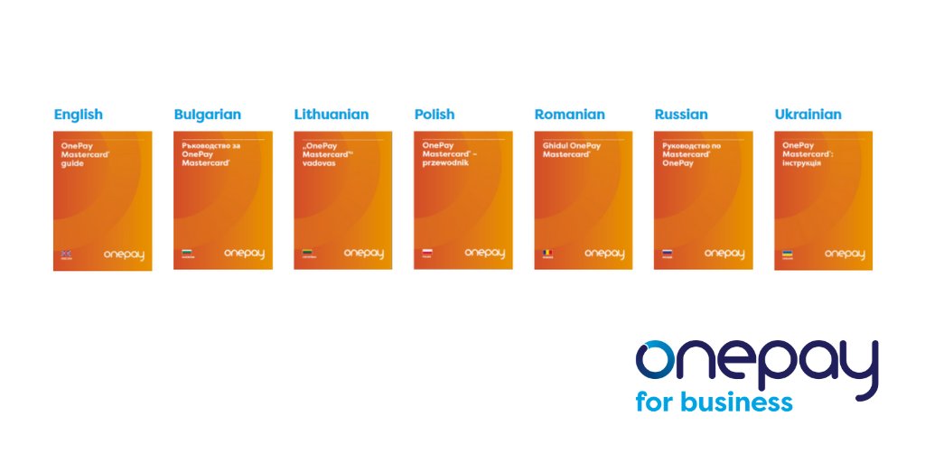 OnePay's tweet image. Did you know we have quick guides in 7 different languages that help your workers use their card?

You can download them all here: bddy.me/3caBk4f

#onepay #languages #quickguides #card #onepaycard #quickguide #europeanlanguages