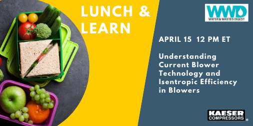 KaeserUSA's tweet photo. Plan now to join us next month for a new Lunch &amp; Learn with  @WWDMag! Our blower system experts will discuss the topic "Understanding Current Blower Technology and Isentropic Efficiency in Blowers." 
Register here: https://t.co/EswWtyjjRC
#lunchandlearn #blowersystems #wwtp https://t.co/GoQ71UbC6w