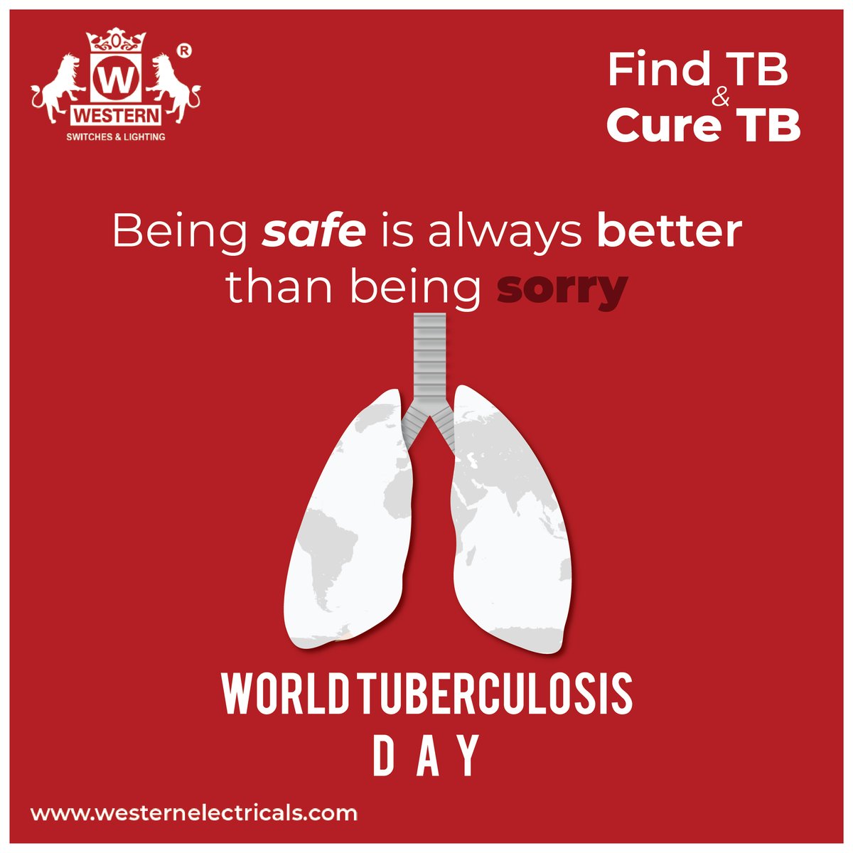 WesternEleInfo's tweet photo. Every #breath #counts – Stop #TB now!
Being #safe is always better than being #sorry 

#WesternElectricals #WorldTuberclosisDay #WorldTuberclosisDay2021 #FindTB #CureTB #diseasefree #diseaseprevention #India #ElectricalBrand https://t.co/bY7gF3cNbJ