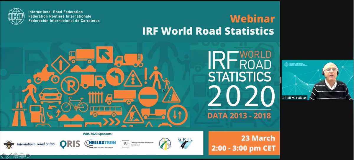 IRFofficial_org's tweet photo. Happening now: IRF President Mr. Bill M. Halkias is opening the IRF World Statistics & Data Warehouse #Webinar. Join us here: https://t.co/RQE2vK1XHS
#Data #WorldRoadStatistics #RoadStatistics https://t.co/DMwBv8Nus3