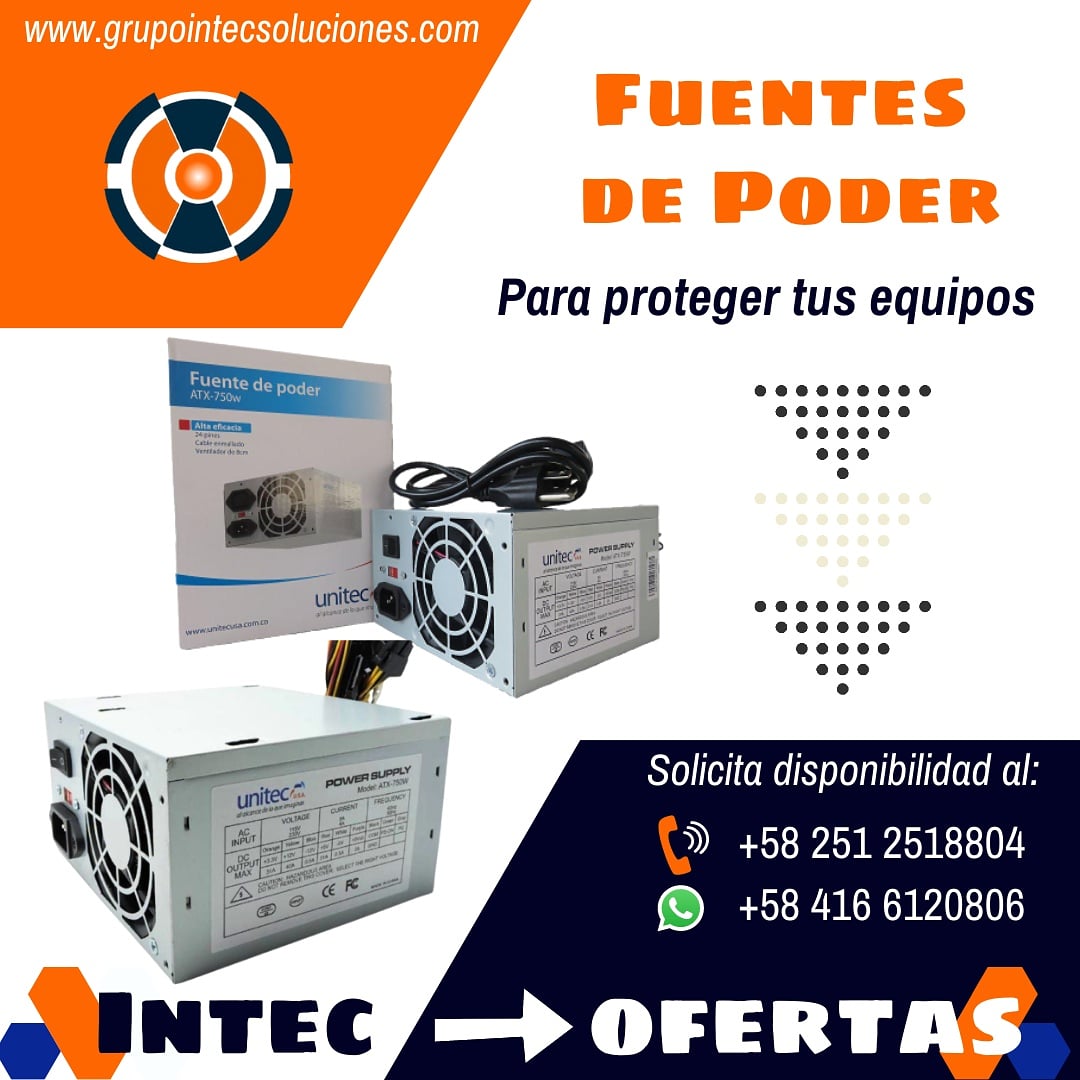 GrupoIntec's tweet image. Las #Fuentesdepoder son un componente vital para un #PC, puesto que sin ella no funcionaría. Un fallo en la fuente de alimentación puede causar fallos en otros dispositivos del ordenador, por lo que debemos asegurarnos que funcione correctamente. Adquiere la tuya con @grupointec